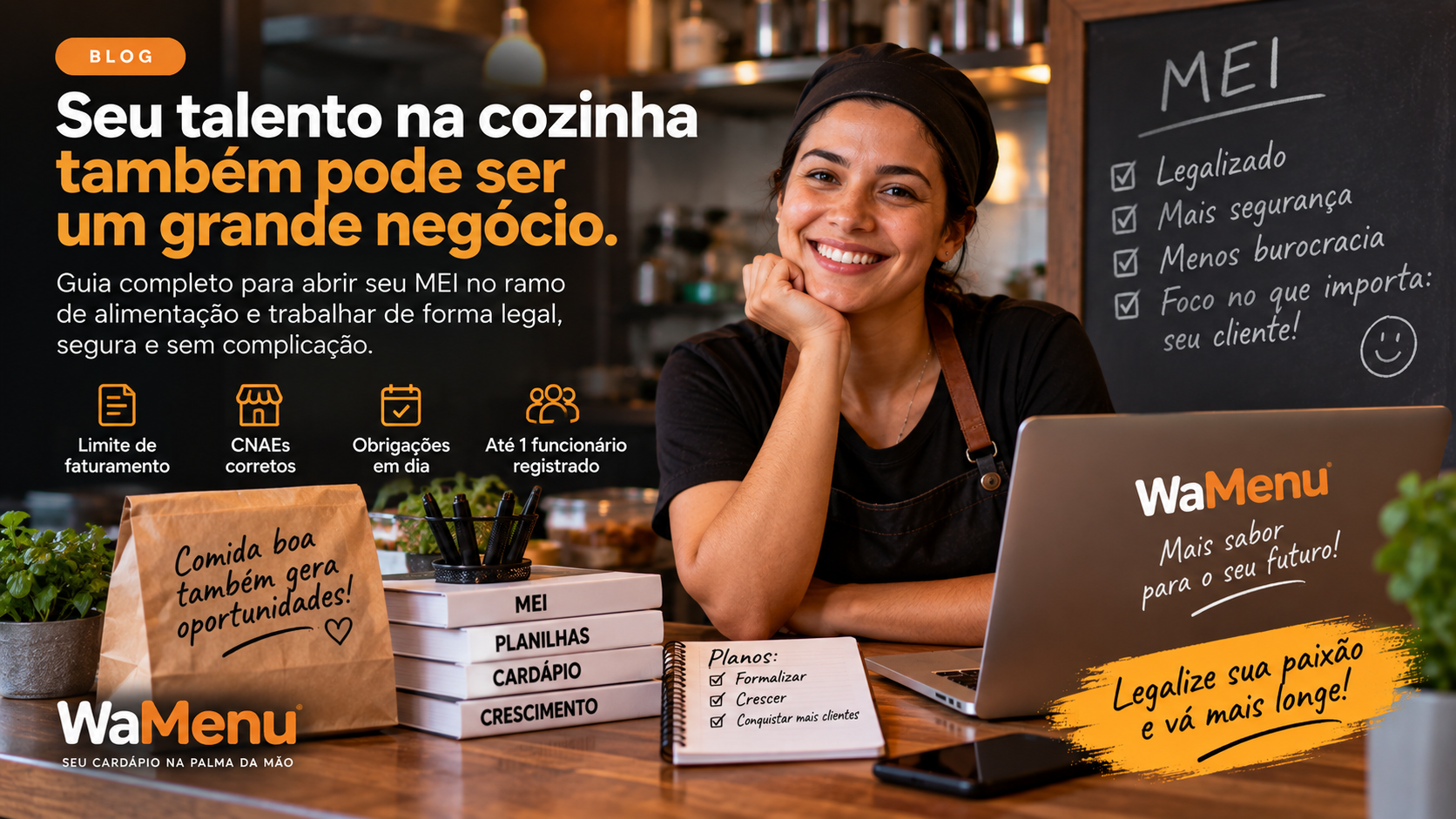 Documentos de abertura de empresa e certificado MEI sobre mesa de escritório com xícara de café.